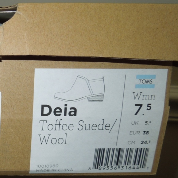 TOMs Deia Light Brown Bootie Suede Ankle Boot 7.5 - Picture 7 of 7